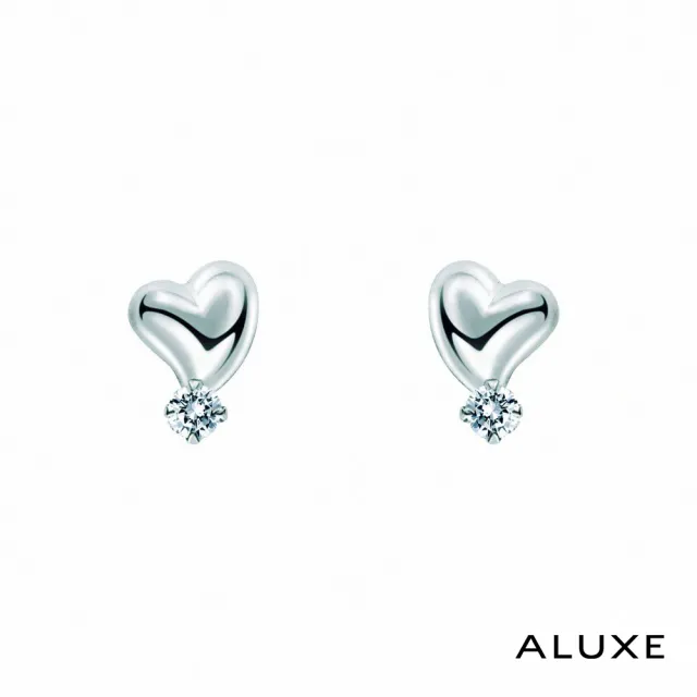 【ALUXE 亞立詩】18K金 鑽石耳環 星辰點點 心形 EE0734(2色)