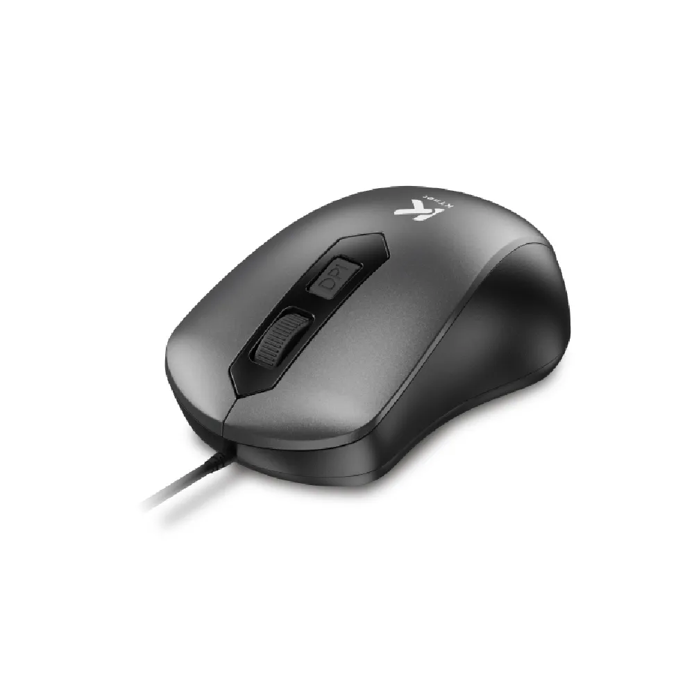 【KTNET】M300 4D靜音有線光學滑鼠1600DPI  銀曜黑