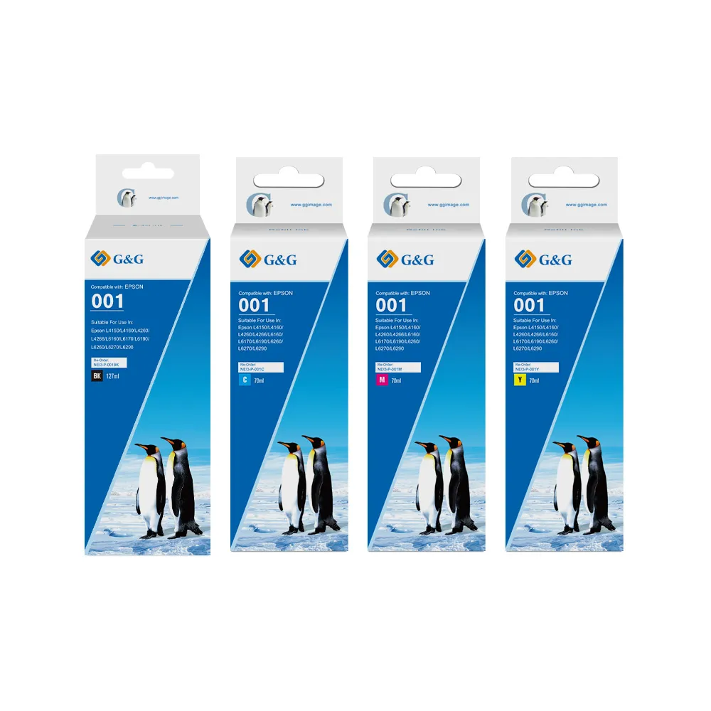 【G&G】for EPSON 1黑3彩組 T03Y100/T03Y200/T03Y300/T03Y400 相容連供墨水組(適用 L4150)