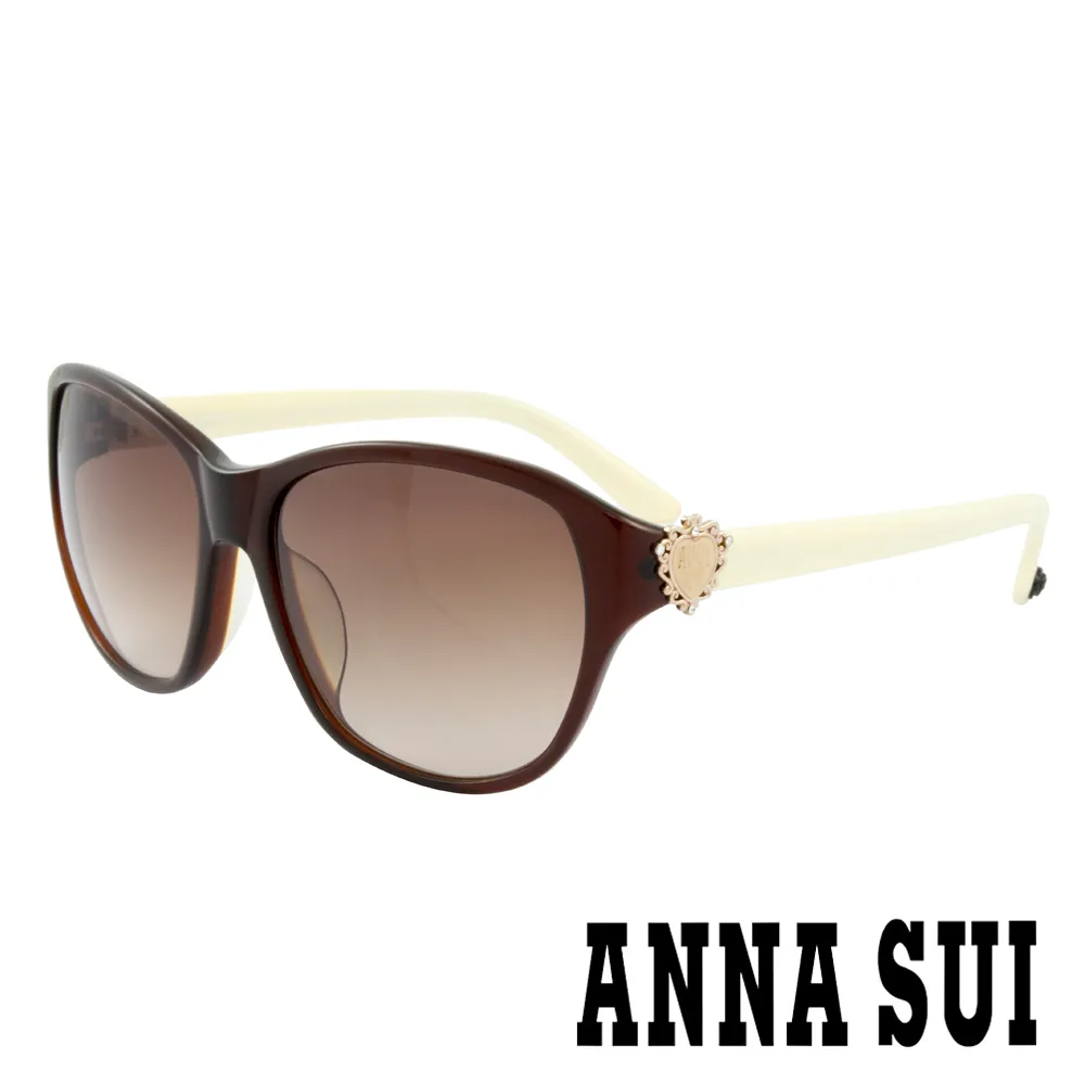 【ANNA SUI 安娜蘇】香氛花園皇室貴族風品牌徽章太陽眼鏡(復古棕- AS881M105)