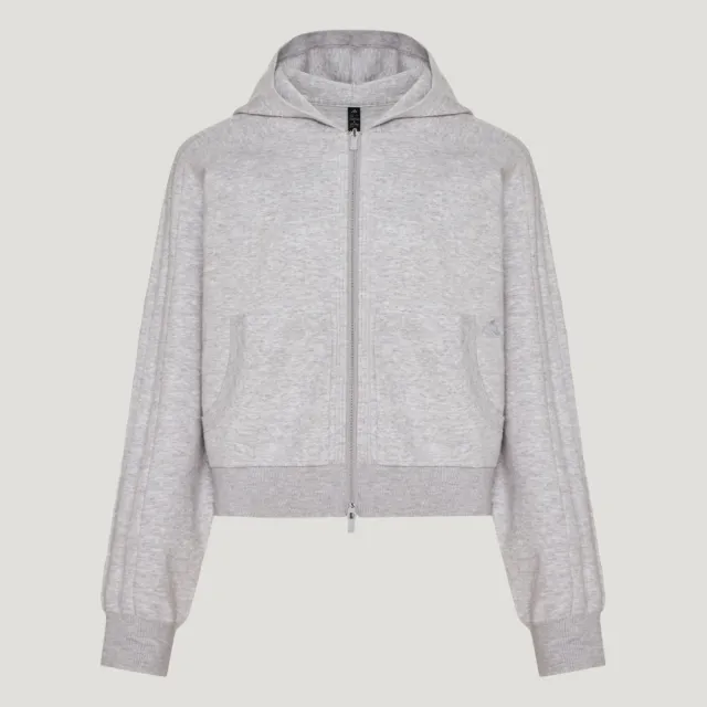 【adidas 愛迪達】外套 女 運動連帽外套 亞規 SFL FF KN JKT灰KX0211