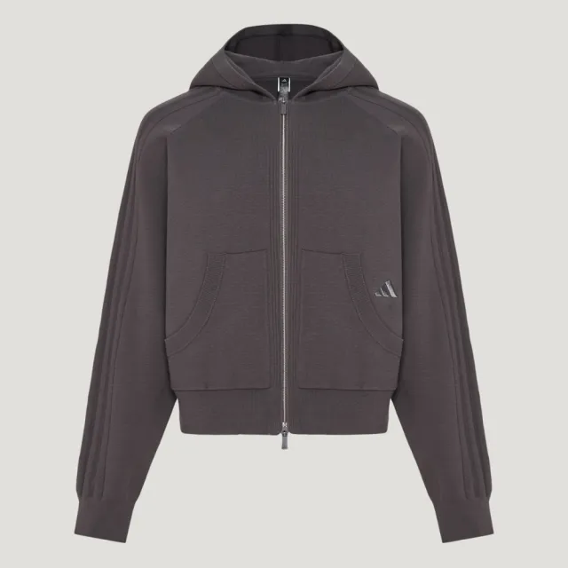 【adidas 愛迪達】外套 女 運動連帽外套 亞規 SFL FF KN JKT炭黑KX0208