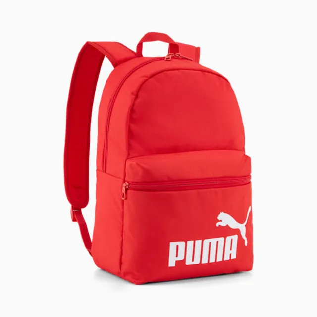 【PUMA】後背包 運動包 書包 旅行包 大容量 雙層  PHASE 紅 09116445