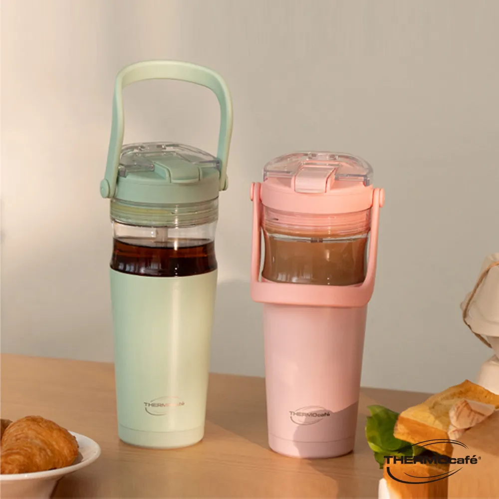 【THERMOcafe 凱菲】雙層真空保溫陶瓷塗層快拆隨手瓶620ml(TCDB-700S)