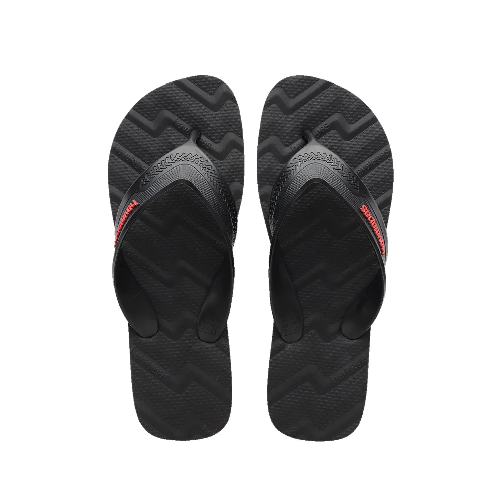 【havaianas 哈瓦仕】拖鞋 男鞋 女鞋 夾腳拖 寬帶 鏤空鞋帶 Track Waves 黑 4149734-0090U (哈瓦士)