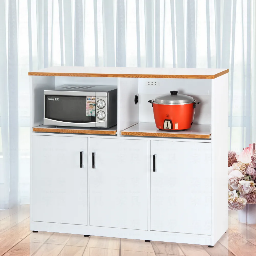 【Build dream 築夢家具】4.2尺 防水塑鋼 三門二拉盤 電器櫃(附插座)