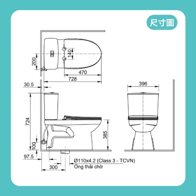 【INAX】金級省水AC-514VAN渦流式沖水馬桶AQUA潔淨技術(桃園以北免運 幸福居家e購網馬桶)