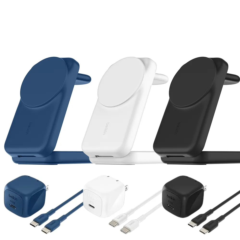 【BELKIN】UltraCharge Qi2 25W三合一可折疊磁吸充電器(WIZ036)