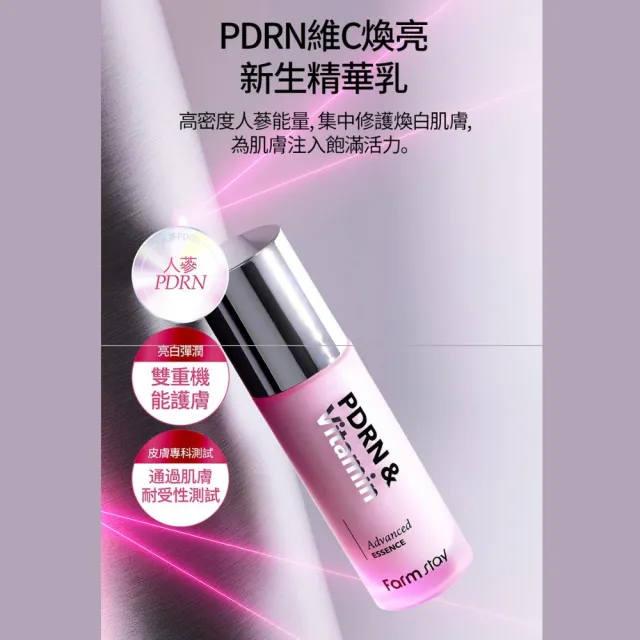 【Farmstay 植物莊園】韓國PDRN維C煥亮新生精華乳50mlx2入