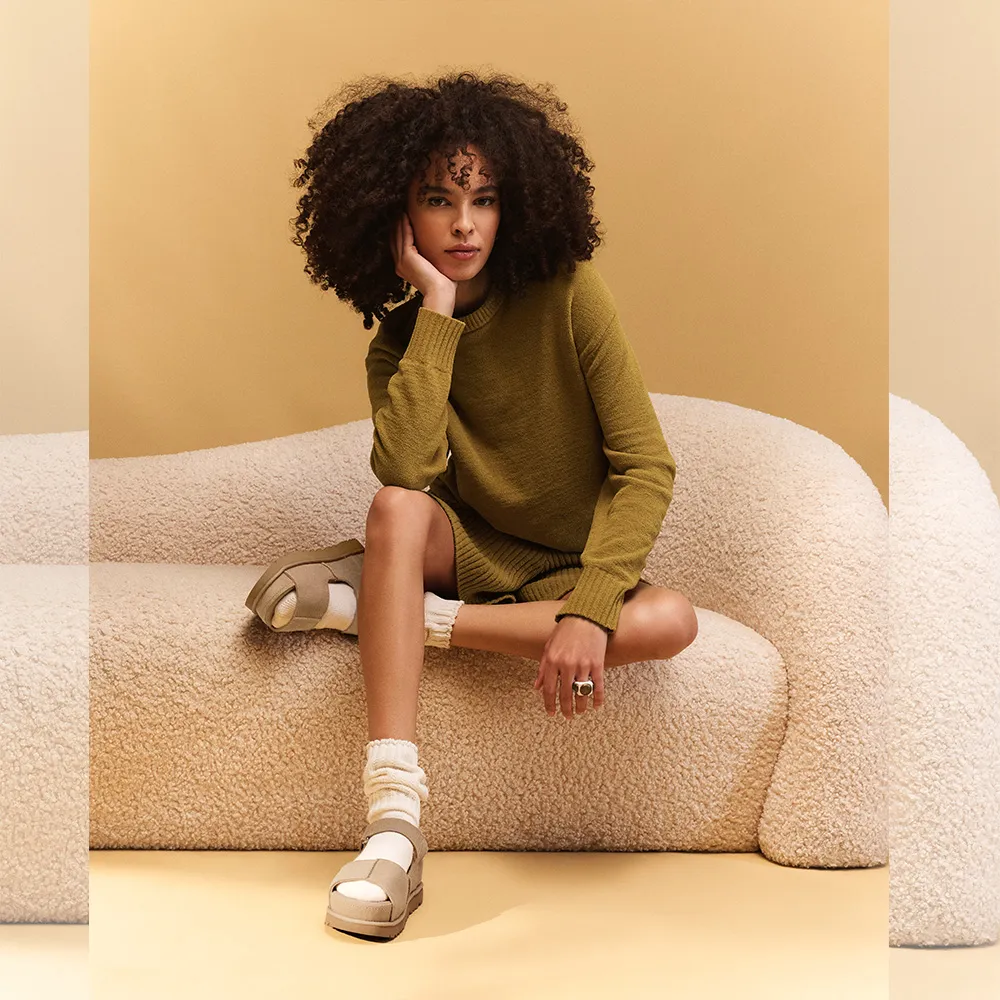 【UGG】涼鞋女鞋 真皮涼鞋 厚底鞋 經典款 Goldenstar Hi 沙色 UG1167356SAN