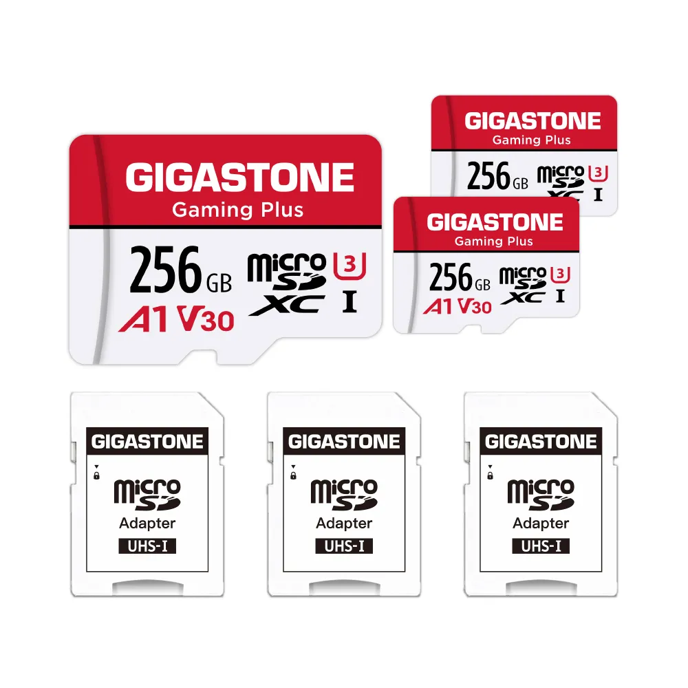 【Gigastone 立達國際】A1 V30 256GB 遊戲 影像 記憶卡 Gaming Plus 3入組(台灣製/Switch/GoPro/microSD)