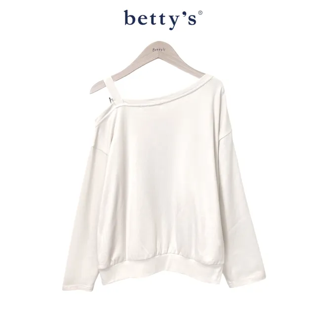 【betty’s 貝蒂思】露肩字母印花斜肩T-shirt(共二色)