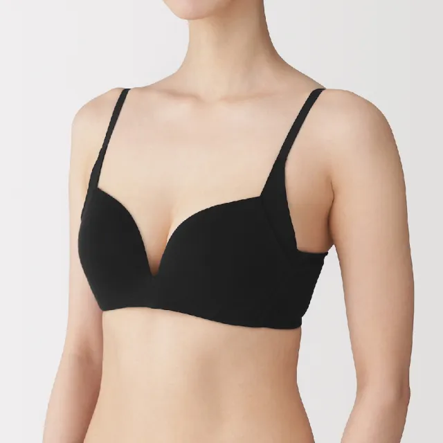 【MUJI 無印良品】女無鋼圈可調整胸型胸罩(黑色/淺米/摩卡棕)