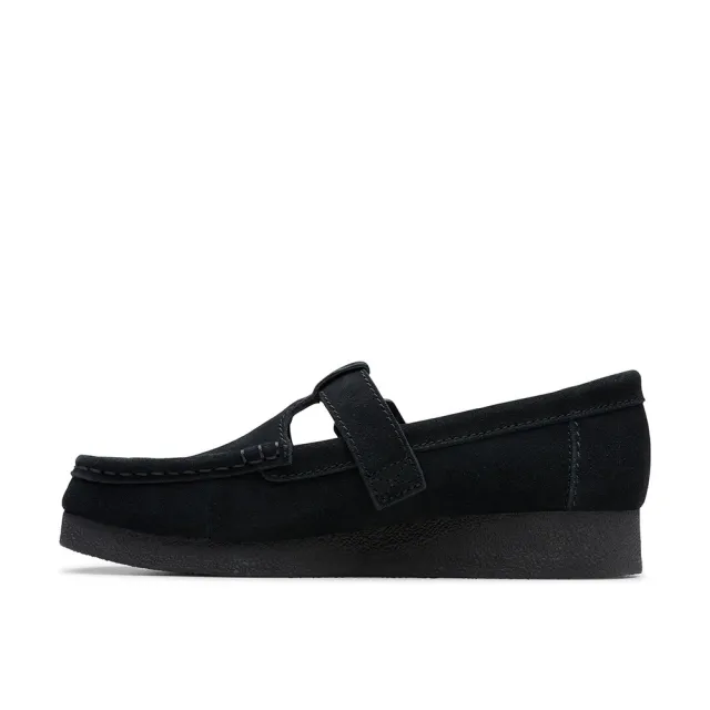 【Clarks】ORIGINALs Wallabee EVO Bar 女款 真皮瑪莉珍袋鼠鞋 (CLF83153R黑色)