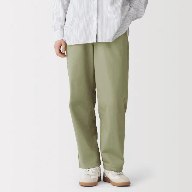 【MUJI 無印良品】女水洗棉舒適錐形褲(黑色/米色/煙燻粉/卡其綠)