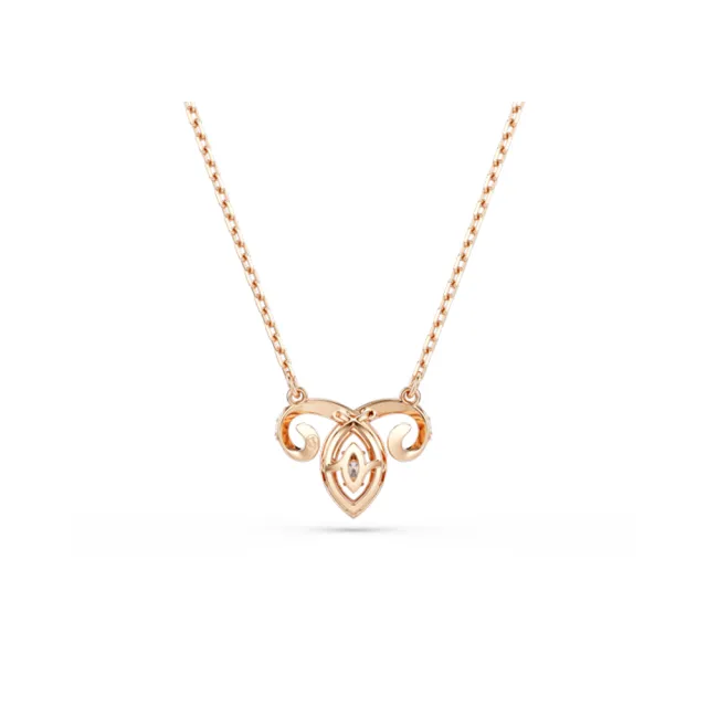 【SWAROVSKI 施華洛世奇】官方直營 十二生肖- 羊年鏈墜 混合式切割 白色 鍍玫瑰金色 | 5753321