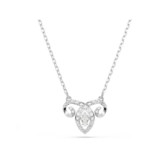 【SWAROVSKI 施華洛世奇】官方直營 十二生肖- 羊年鏈墜 混合式切割 白色 鍍白金色 | 5753322