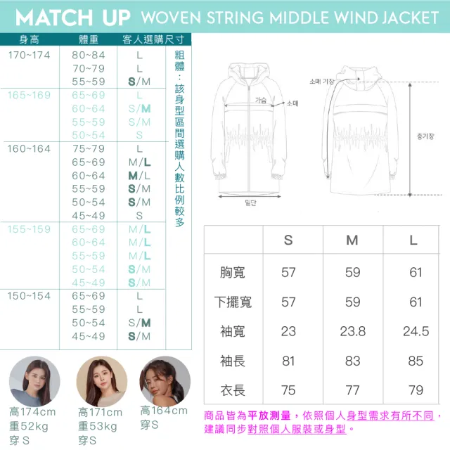 【STL】韓國 MatchUp 防曬 防潑水 女 長版 縮腰 寬鬆 連帽 運動 風衣 外套 大尺碼 (MochaMousse摩卡咖啡)