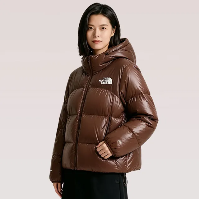 【The North Face】北臉 外套 女 羽絨外套 防潑水 W PERTEX CURVED LIGHTWEIGHT DOWN 棕 NF0A8J6V1OI