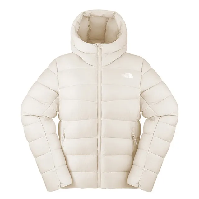 【The North Face】北臉 外套 女 羽絨外套 防潑水 W APRICITY LT HOODIE DOWN 米白 NF0A8DX5QLI
