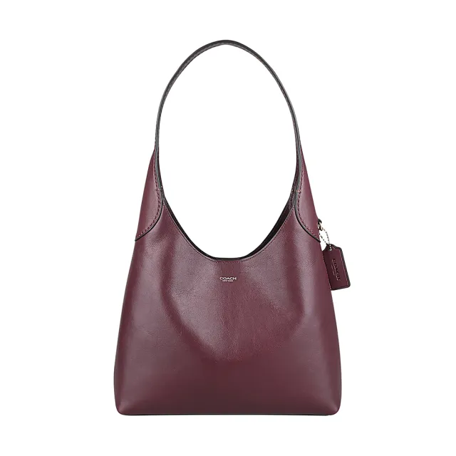【COACH】COACH精品天然皮革Brooklyn燙金磁釦肩背包(小/酒紅)