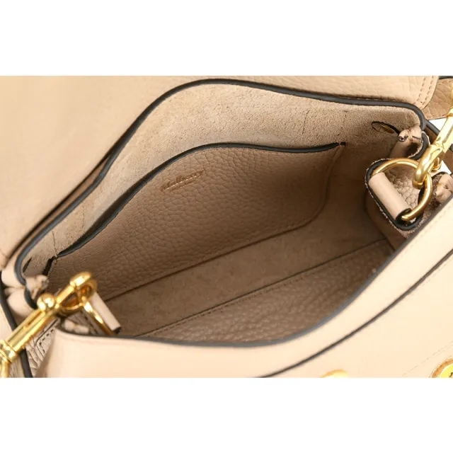 【MULBERRY】Mini Alexa 皮帶鎖釦粒面牛皮肩背包 學院包(裸膚色 通勤包 英國精品)