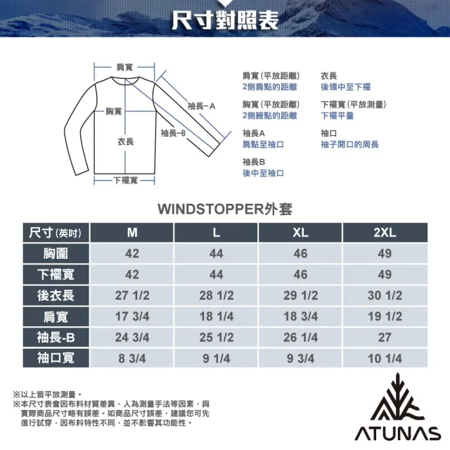 【ATUNAS 歐都納】中性款GORE-TEX WINDSTOPPER外套(A6GA2618N/A6GA2619N/刷毛保暖/防風/透氣)