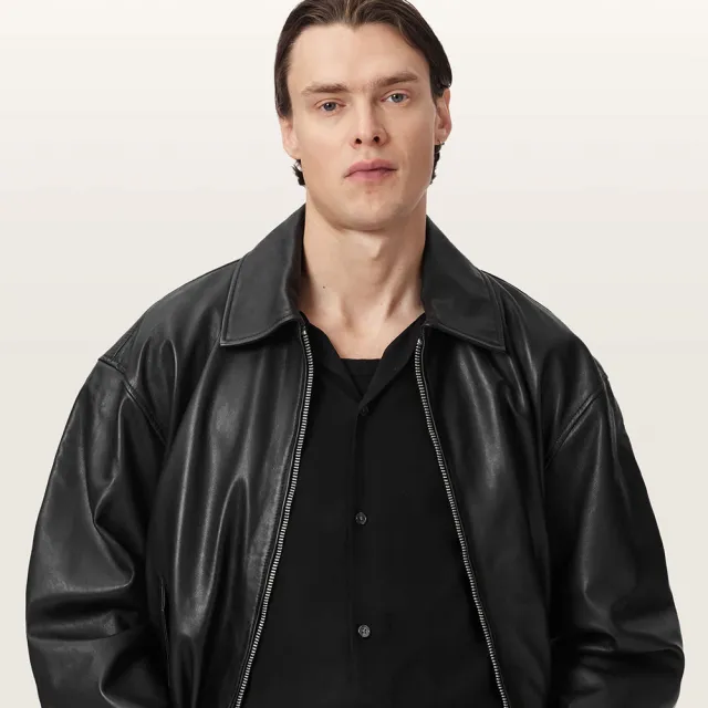 【ALLSAINTS】MARCO 羊皮飛行員外套皮衣 M042LD(寬鬆版型)