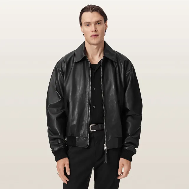 【ALLSAINTS】MARCO 羊皮飛行員外套皮衣 M042LD(寬鬆版型)