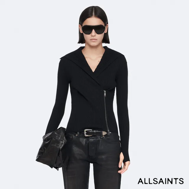 【ALLSAINTS】CRUZ 翻領針織上衣 W063KF(修身版型)