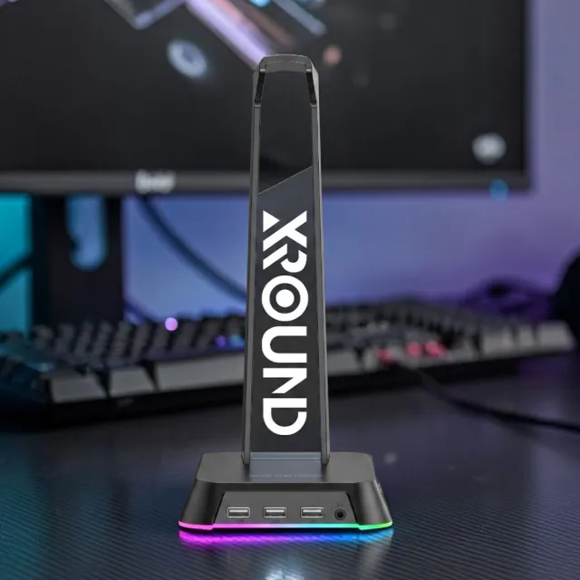 【XROUND】RGB 電競耳罩掛架(RGB氛圍燈/USB HUB)