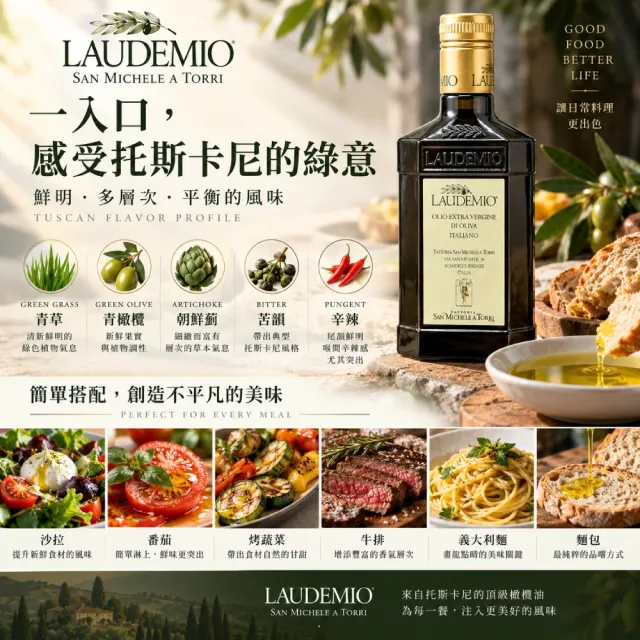 【Laudemio】San Michele 森米西爾 特級冷壓初榨橄欖油 250ml x2入