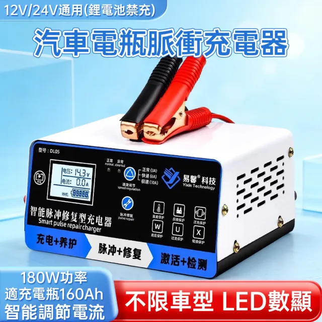【ZHIPU 芝浦】電瓶充電機 智能修復電瓶充電器 汽車電瓶充電器 應急電源 智能溫控 充滿自停 多車型L