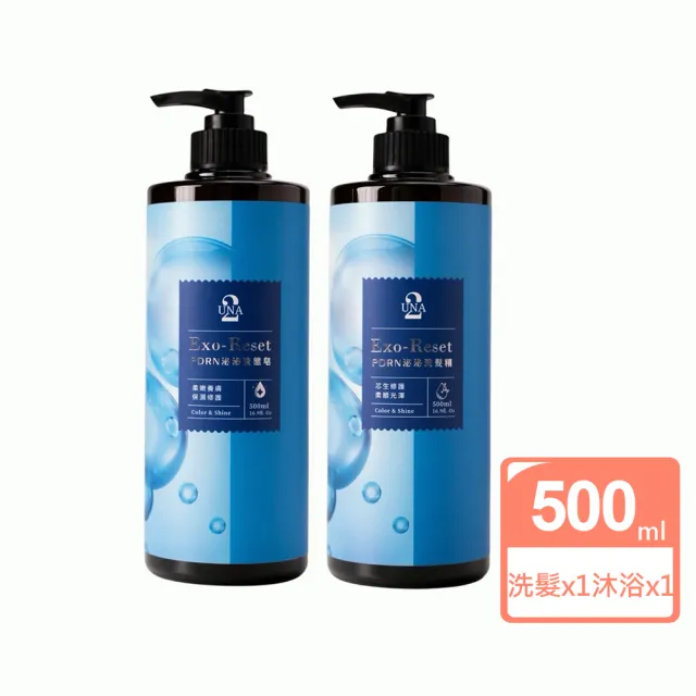 【BIOCROWN 百匡】PDRN 泌泌洗髮+沐浴 (洗髮精/液態皂) 500ml - UNA
