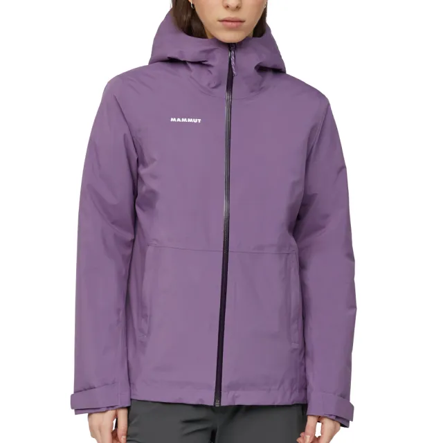 【Mammut 長毛象】Linard HS Thermo Hooded Jacket AF 防水繩化纖保暖連帽外套 帕洛亞紫 女款 #1010-32180