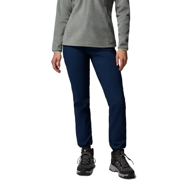 【Columbia 哥倫比亞】女款-防曬UPF50防潑保暖軟殼長褲-Warm Softshell Pant-深藍色(UAR44190NY/KF)