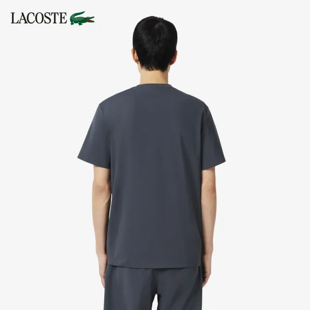 【LACOSTE】男款-都會機能通勤防曬短袖T恤(深灰色)