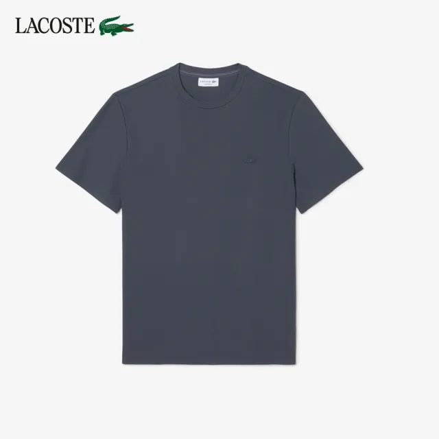 【LACOSTE】男款-都會機能通勤防曬短袖T恤(深灰色)