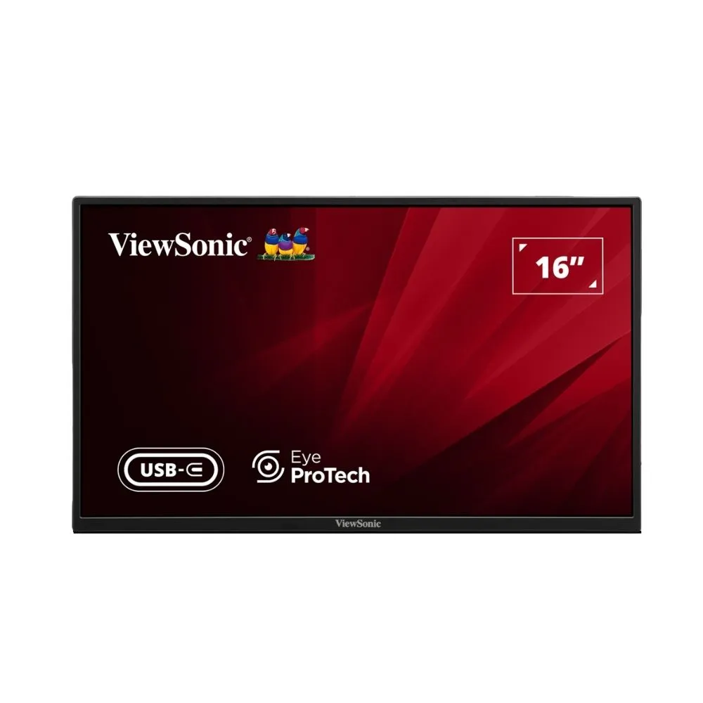【ViewSonic 優派】無線鍵鼠組★VA1650 16型 USB-C 輕薄可攜式螢幕(IPS/3.5mm耳機孔/內建可折疊支架/7ms)