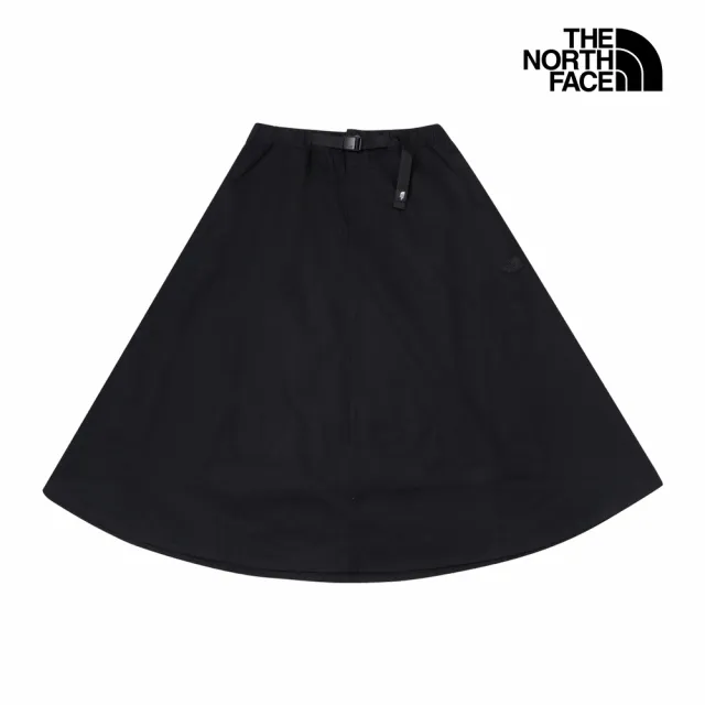【The North Face】北面女款黑色附腰帶寬鬆長裙|8KFVJK3