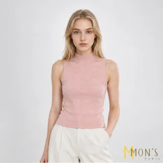 【MON’S】蠶絲羊毛細織背心上衣(直)