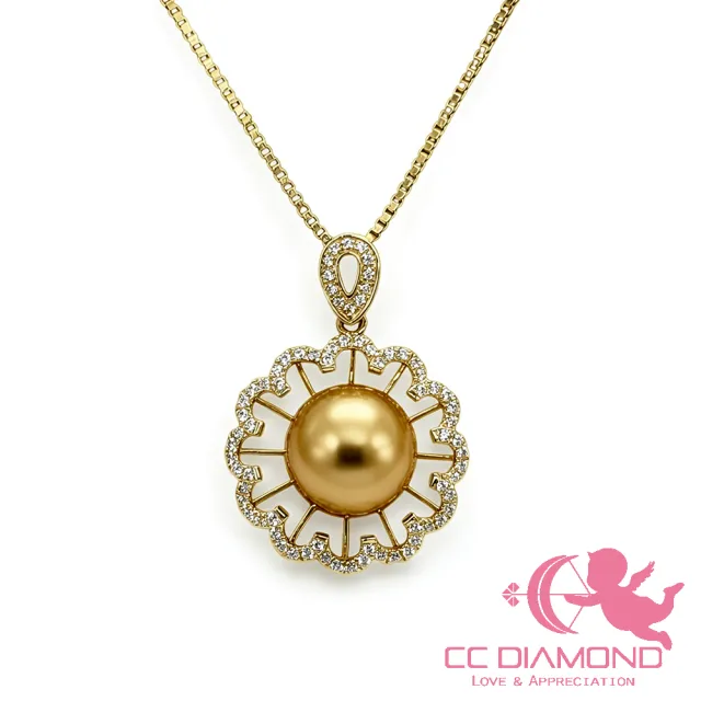 【CC Diamond】華麗 18K濃金珍珠墜飾(8.5mm)