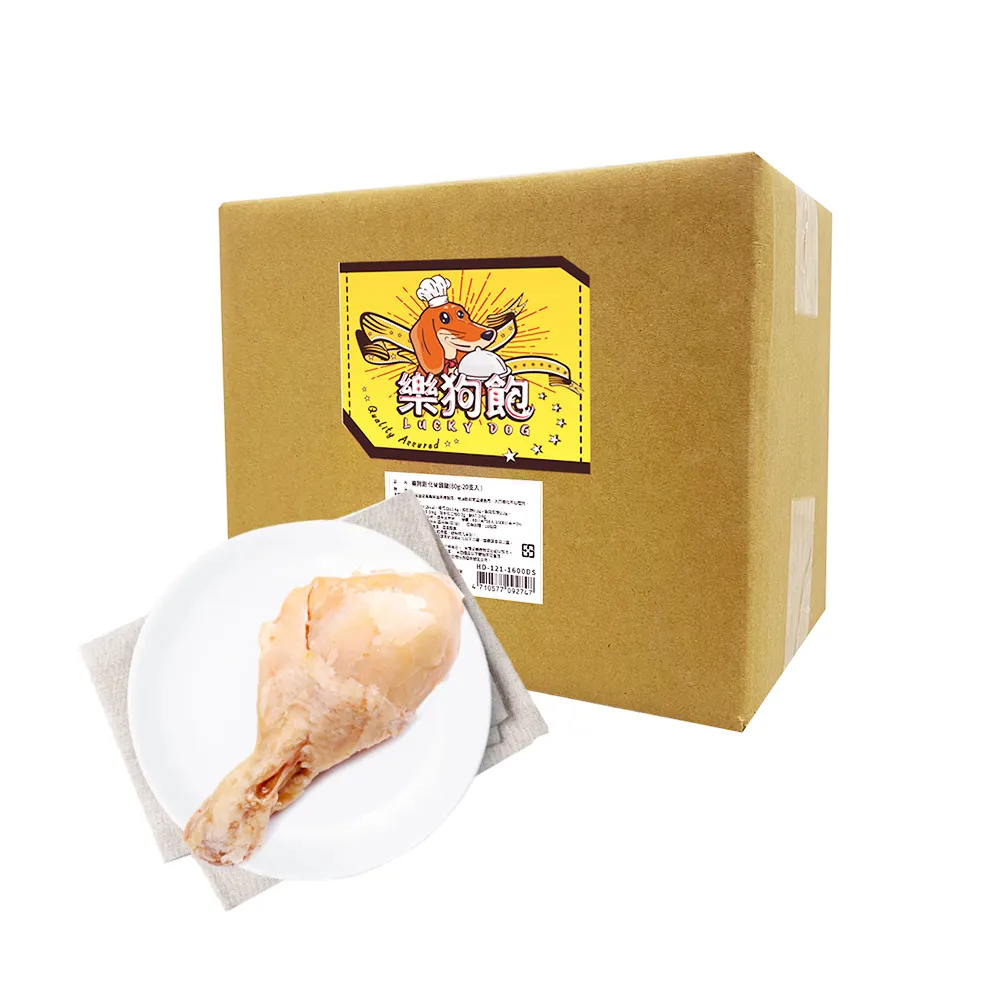 【momo獨家★樂狗飽】化骨雞腿80gx20支入 2入組(寵物零食/狗零食/真空包裝)