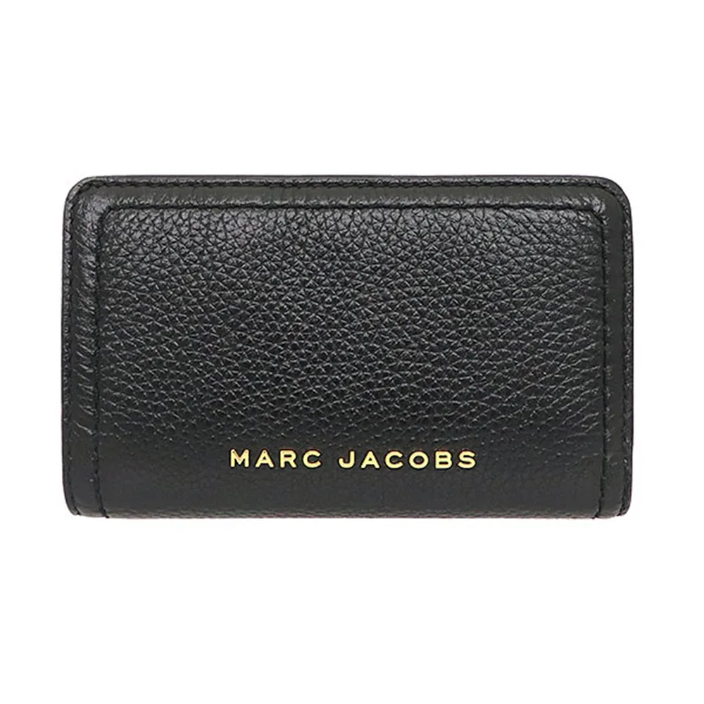 【MARC JACOBS 馬克賈伯】簡約黑MJ logo牛皮中夾(S104L01SP21-001)