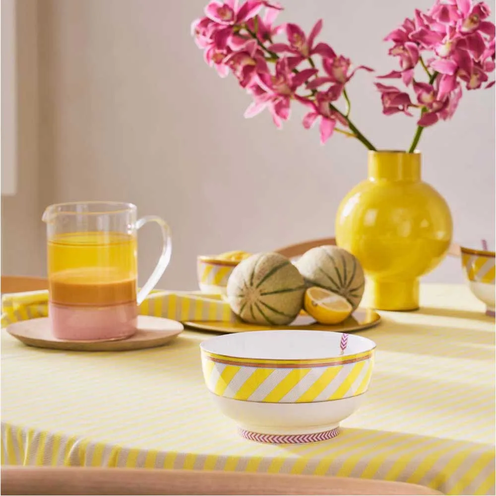 【PIP STUDIO】Chique Stripes 碗18cm-黃