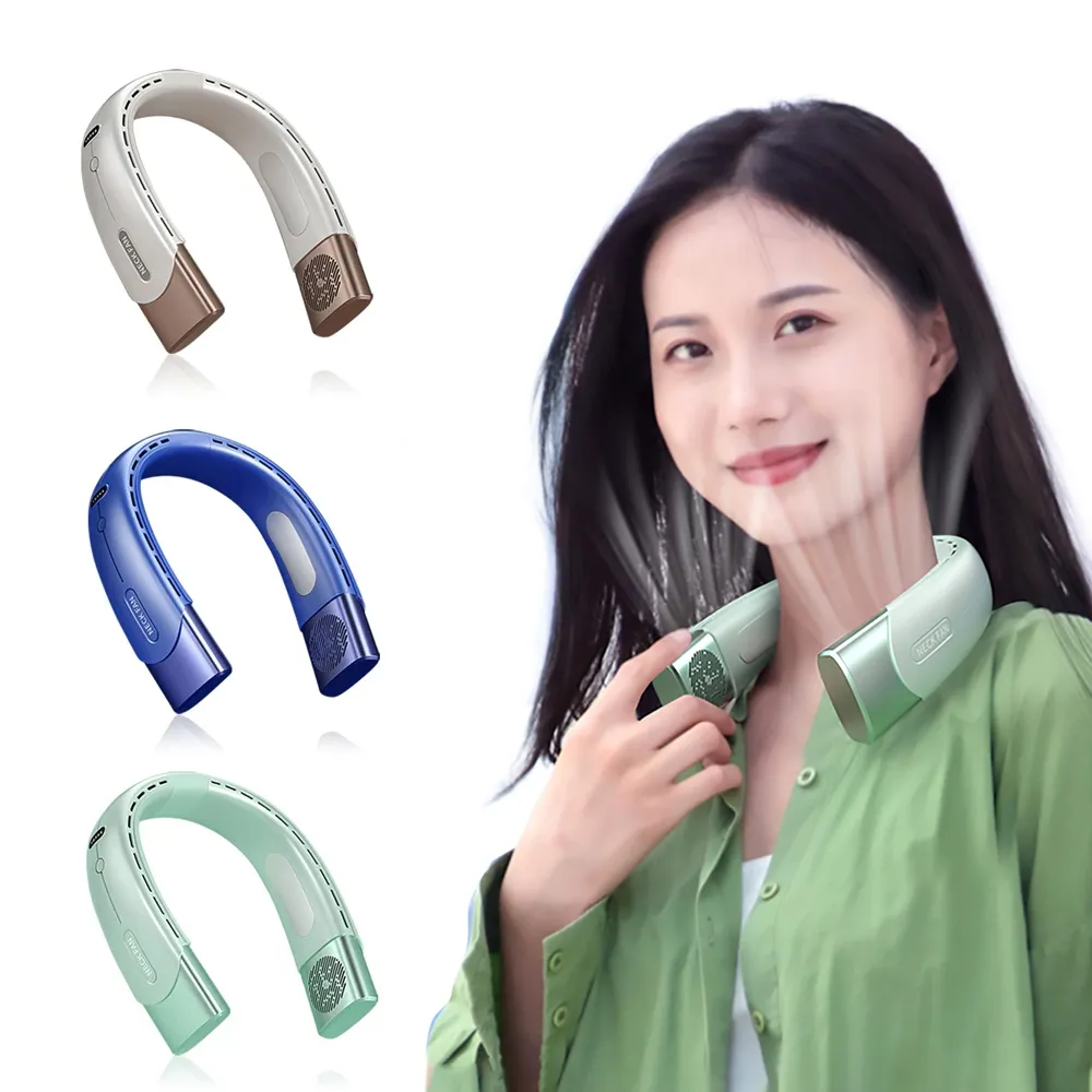 【ANTIAN】冰瓷掛脖風扇 便攜大風力降溫電風扇 隨身懶人頸掛風扇 涼感渦輪無葉風扇(可上飛機)