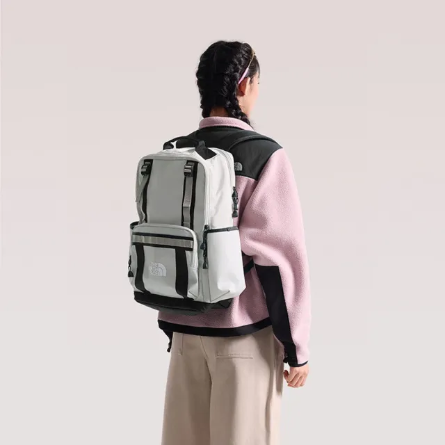 【The North Face】TNF 休閒 運動 DWR防潑水大容量休閒後背包 BASE CAMP DAYPACK 男 女 淺灰 (NF0A8BK4XA7)
