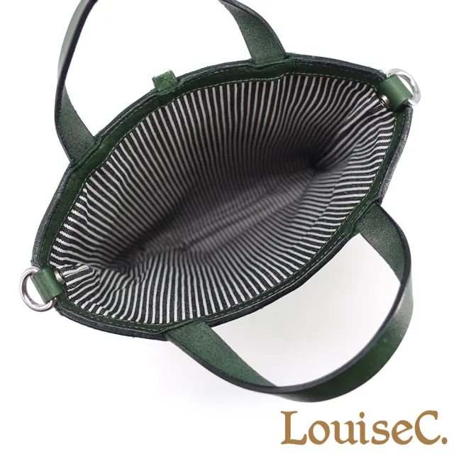 【LouiseC.】雙11 真皮 Tree House 植鞣革牛皮 三角形裁切 工藝車縫 前插袋托特TOTE 手提斜背包 3色 YSC009