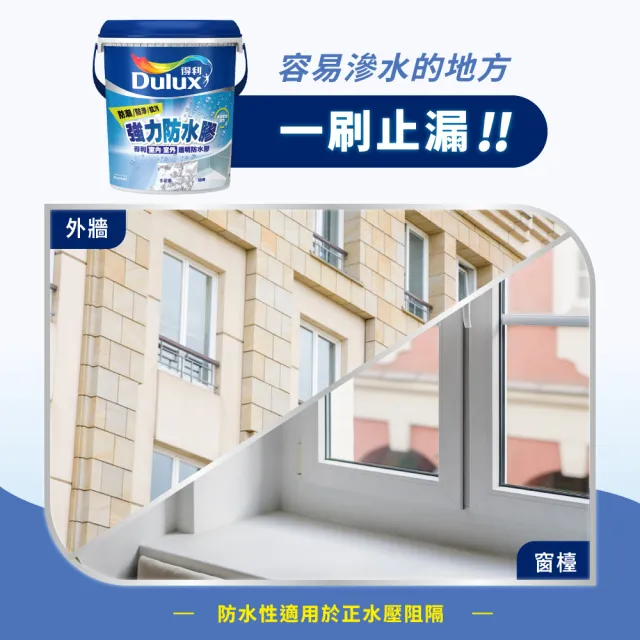 【得利】Dulux官方旗艦店★A795 強力防水膠 透明 亮光（1公升裝）(窗框 防水)