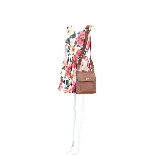 【MULBERRY】Antony 男女款 金鎖釦荔紋牛皮斜背郵差包(橡木咖 英國頂級皮具 精品包)